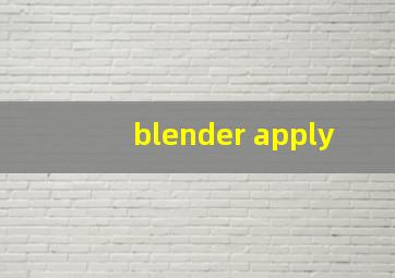 blender apply